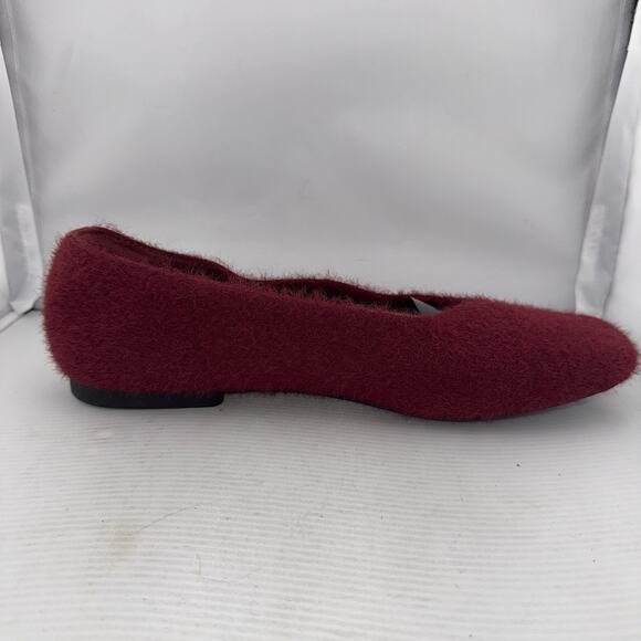 VIVAIA Margot 2.0 Fuzzy Knit Square Toe Flats Burgundy EU 42 US 11 Vegan Eco - Picture 12 of 12
